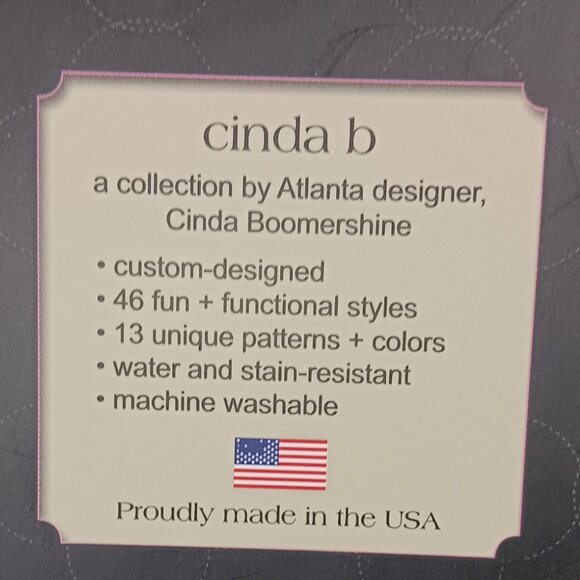 CINDA B- Jet Set Black-Tote-Purse-Shoulder Bag-Quilted Pattern-Black-White - Picture 6 of 10